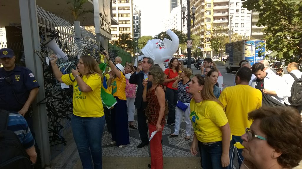 Cabidaço, manifestação do Movimento Voto Consciente e outras entidades, contra a lei que estabelece 660 cargos comissionados para a Câmara Municipal de São Paulo.
