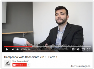 Voto Consciente São Paulo lançou uma campanha, com quatro vídeos para ajudar a vota consciente nas eleições 2016!